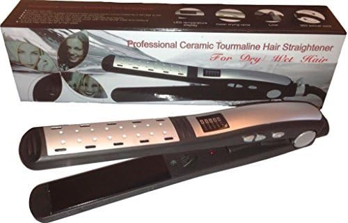 Hair Straightener/Flat Iron Professional Ceramic Tourmaline Plates/Color Silver by SV