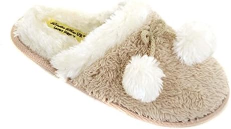 Ladies Knitted Festive Warm Slippers with Cosy Faux Fur Lining