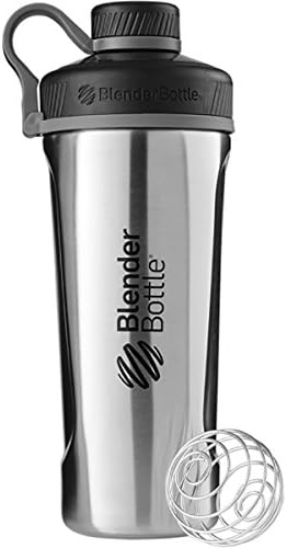 Blender Bottle Radian 26 oz. Stainless Steel Shaker Bottle with Loop Top (Silver)
