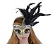 Masquerade Mask, Coxeer Venetian Mask Mardi Gras Mask Halloween Costume Feather Mask
