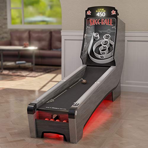 SkeeBall Arcade Game for Home, with 5 Heavy Woodgrain Balls, Colored