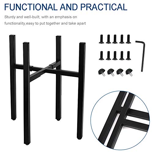 Adjustable Plant Stand, Angela&Alex Indoor Mid Century Plant Holder Modern Metal Planter Fits Medium & Large Pots Sizes for Indoor Outdoor Planters- Adjustable Width 7" to 12" (Pot Not Included） - Thumbnail 5