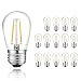 Svater 15 Pack S14 Led Bulb 2W Dimmable Warm White 2700K E26 Base Waterproof Edison Vintage Filament Glass Replacement Led Bulbs for Outdoor String Light primary