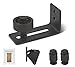 MJC & Company - Adjustable Sliding Barn Door Floor Guide and Latch Kit (Black, Multi-Design) Fits Barn Doors up to 3 Inches - Wall Mounted, Flush Bottom Design - Interior or Exterior