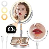 Gospire Plastic Frame 8" Lighted Makeup Mirror with Lights and Magnification, 20X Magnifying Mirror with Light for Makeup Des