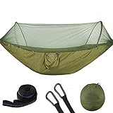 Double/Single Camping Travel Hammock Hanging Bed Hiking Portable with Mosquito Net