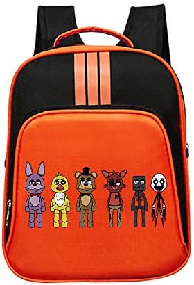 Five Nights at Freddy's Casual Backpack Classic Backpack Kindergarten School Bag for Girls Boys Anime Pattern Travel Casual Day Use Unisex (Color : Orange04, Size : 32 X 14 X 40cm)