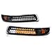 VIPMOTOZ Front Bumper LED Strip Fog Light Assembly For 1999-2002 Chevy Silverado 1500 2500 3500 & 2000-2006 Chevy Tahoe Suburban, Matte Black Housing, Driver and Passenger Side
