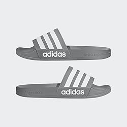 adidas Men's Adilette Shower Slides Grey/White/Grey 6