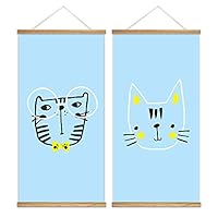 Hanging Poster Cute Cats Theme Wall Decoration for Bedroom Dinning Room Ready to Hang - 18