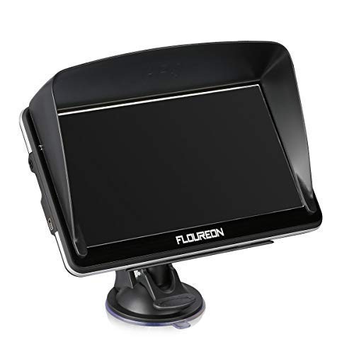 FLOUREON 7 Inch Capacitive LCD Touch Screen Truck&Car GPS Navigation SAT NAV Navigator Lifetime Map Updates 8GB(Black)