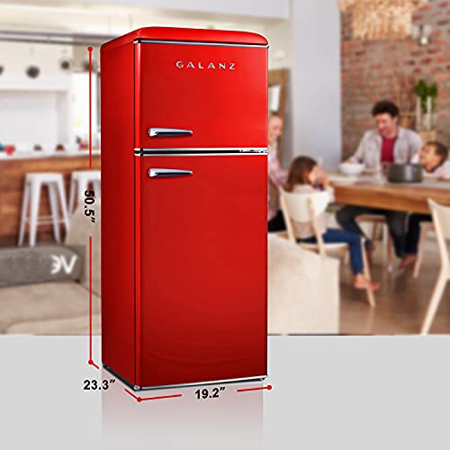 Galanz GLR46TRDER Mini Fridge with Dual Door, Adjustable Mechanical