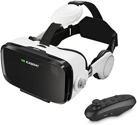 VR Headset, 3D VR Glasses, Virtual Reality Headset Built-in Headphone with Remote Control, Compatible with iPhone 6 / 6s /6 Plus/5s/5 Samsung S7/S6 and Other 4.0''-6.0'' Smartphones
