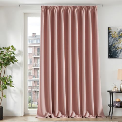 TOPICK Vorhänge Gardinen Verdunklungsvorhänge H260xB280 cm 1 Stück Rosa