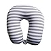 FashionLife Microbeads U Shaped Neck Pillow Stripe Travel Pillows Foam-Grey