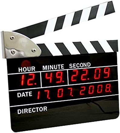 YTBLF Creative Children's Alarm Clock LED Director Playing Board Electronic Clock Digital Tube LCD red Letter PVC Board Movie Clapper Alarm Clock 91.187.48 inches