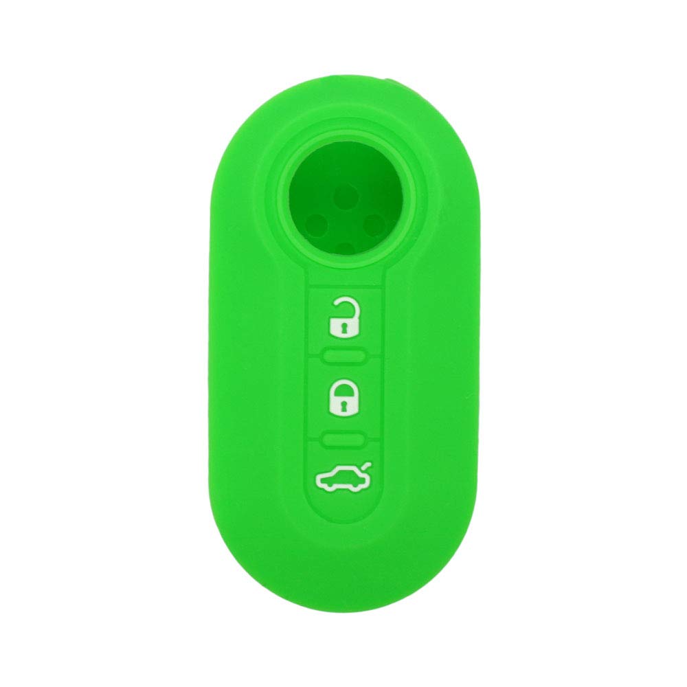 BROVACS Silicone Cover Protector Case Holder Skin Jacket Compatible with FIAT 3 Button Flip Remote Key Fob CV4759 Light Green — image 1