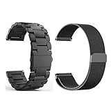 Gear S3 Frontier/Classic Watch Band,22mm Stainless Steel Band + Milanese Loop Mesh Stainless Steel Metal Business Replacement Bracelet Strap for Samsung Gear S3 Frontier / S3 Classic Smart Watch