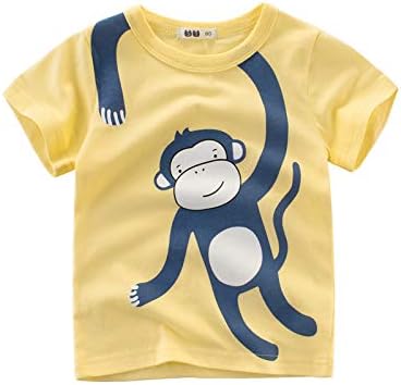Color Culture-100% Cotton Boys Half Sleeve T-Shirt - Yellow Monkey