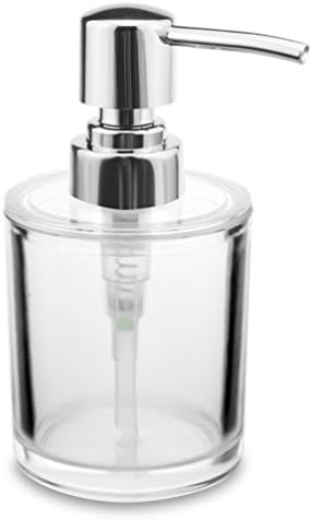 Singoracer 8 oz. Clear Round Push Pump Lotion dispenser, Use for Bathroom Soap Dispenser, Chrome