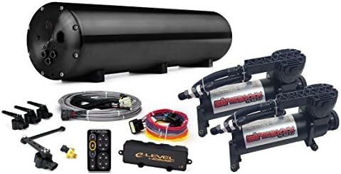 airmaxxx 580 Black Compressors, AccuAir ENDO-VT Black Tank &amp; e-Level Kit