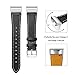 bayite Leather Bands Compatible Fitbit Charge 3 & Charge 3 SE, Genuine Leather Band Replacement Accessories Strap Charge3 Women, Black