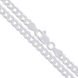 Sterling Silver Curb Chain 3.7mm Solid 925 6 Sided New Necklace 24
