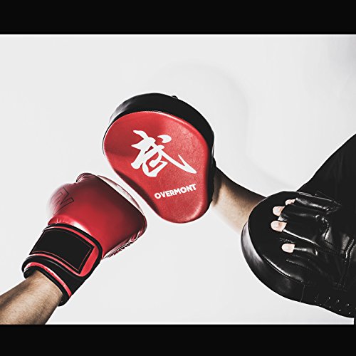 Overmont-Paos-de-Cuero-PU-Muay-Thai-Kick-Manoplas-Boxeo-Almohadilla-de-Entrenamiento-de-Boxeo-Boxing-Artes-Marciales-taekwondo-karate-judo-Jiu-jitsu-brasileo