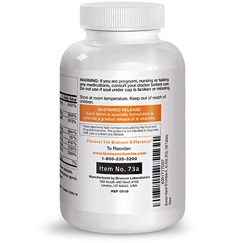 Bronson Vitamin B Complex Sustained Slow Release (Vitamin B1, B2, B3