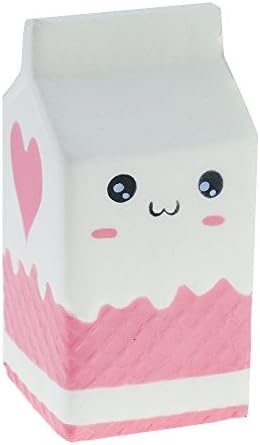 OPount 1 Piece Stress Relief Milk Box Squish Cute Slow Rising Squishy Toy Hand Wrist Toy