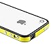 SANOXY Yellow/Black Hard Plastic Rubber Bumper Case Cover with Metal Buttons Fit For iPhone 4 4S