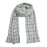 Cosplay Costume Anime Fairy Tail Natsu Dragneel White Checks Tassel Scarf