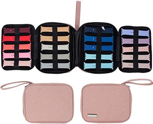 PACMAXI 20 Watch Case: Expandable Storage for 20 Watch Bands, Fits Most Sizes - Pink