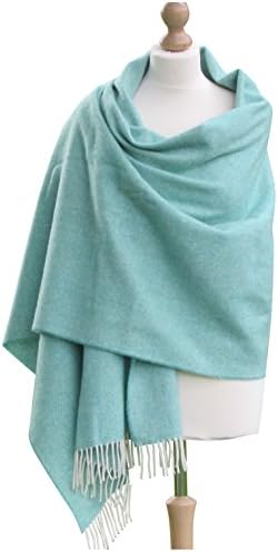 100% Pure Irish Lambswool Pashmina Shawl Wrap 29โ x 86โ (Spearmint Green)