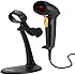 Automatic Barcode Scanner, Vikeepro Handsfree & Handheld Bar Code Scanner USB Wired Laser Bar-code Reader with Handsfree Adjustable Stand and 2m(6ft) Straight Cable