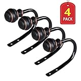 H.VERSAILTEX Decorative Curtain/Drapery Holdbacks for Living Room Drapes, Classic Cap End, Set of 4, Black (Antique Bronze Finish)