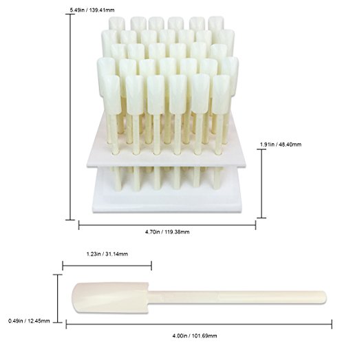 Beauticom 32 Piece White Plastic Nail Tip Sticks With Display Stand Set