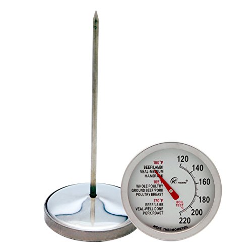 KT THERMO Meat Thermometer 2.5-Inch Dial Stainless Steel Waterproof BBQ Poultry Probe Cooking Thermometers