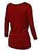 Made By Johnny MBJ WT822 Womens 3/4 Sleeve with Drape Top M Wine