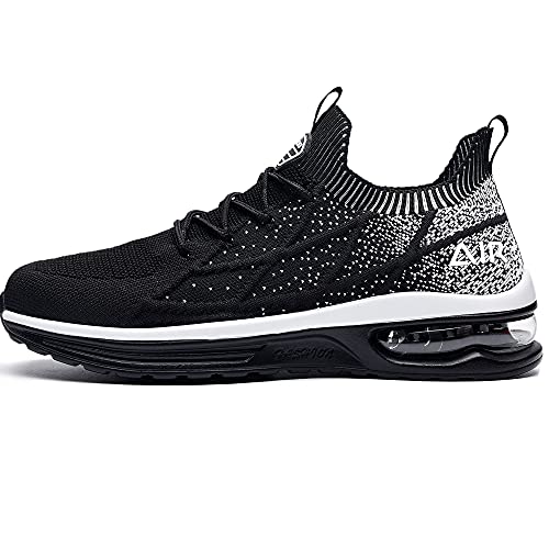 GANNOU - Zapatillas deportivas para correr para mujer, para tenis, para caminar, deportivas, a la moda, color negro y blanco, 6,5 EE. UU.