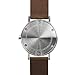 BIJOUONE B001 Minimalist Brown Leather Stainless Steel Swiss Quartz Analog Unisex Watch, Clean Simple Causal Vintage Design