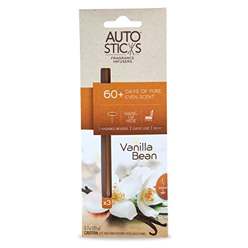 Enviroscent Autosticks Aroma Diffusers for Cars, Vanilla Bean, Box of 3