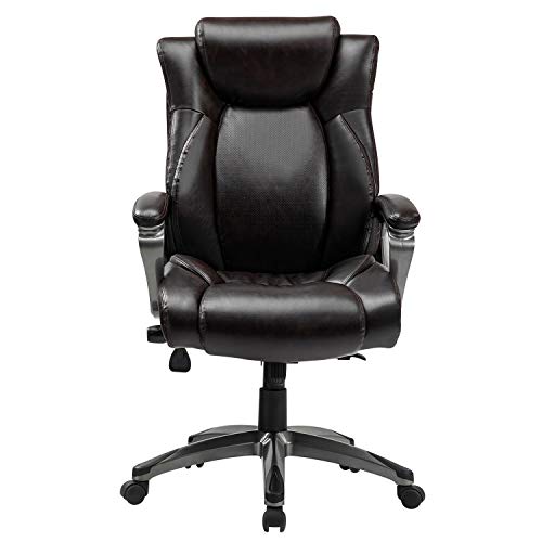 REFICCER Bonded Leather Office Chair Adjustable Builtin Lumbar