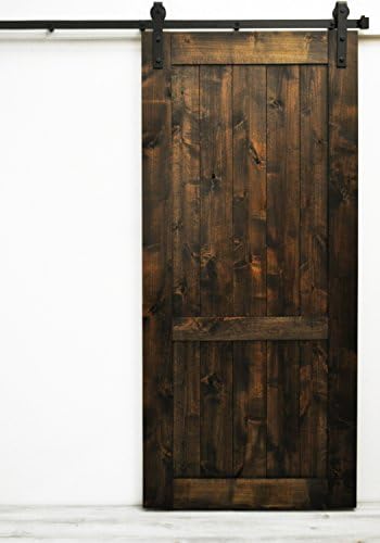 Dogberry Collections Country Vintage Sliding Barn Door, 36"W x 82"H, Dark Chocolate Stain