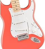 Fender Squier Sonic Stratocaster Electric Guitar Maple Neck Tahitian Coral view 2