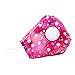 AerHeart Cute Reusable Pollution Face Mask with 6 N99 Carbon Filters (Pink Watercolor/Polka Dots)