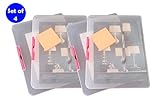 4 Pack Clear Plastic Document Cases File Holders, desk paper organizers, project container (4 Pack Clear/Pink Plus)
