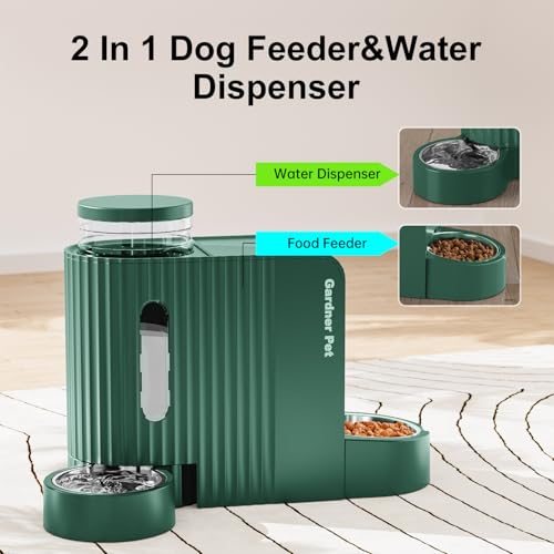 Automatischer Futterspender Katzen/Hunde, 2 Edelstahlnäpfe 3L*2