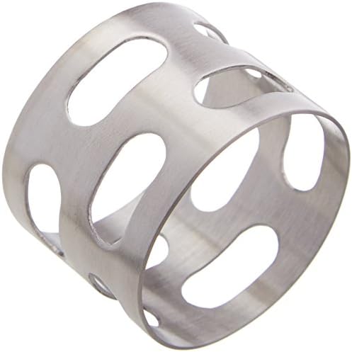 Mod18 Steelworks SB-67 4-Piece Napkin Ring Set, Brushed Stainless