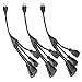 ClearMax 4 in 1 Power Cord, 16 AWG Heavy Duty Power Supply Extension Cable, Multi Outlet Extension Cord, 3 Prong Y Splitter Short Extension Word with Multiple Outlets, 18 Inches, Black, Pack of 3